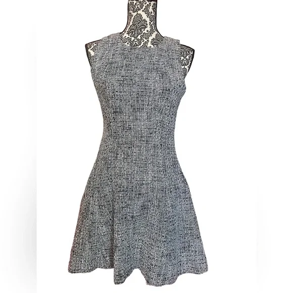 slim fit dress slacks Lula Cropped Tweed Trouser in Dusty Blue Multi Tweed main image 0